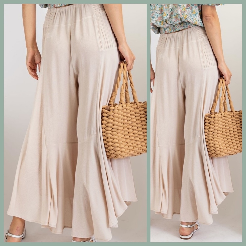 Easel "Fresh Air" Wide Legged Ruffled Bottom Pants - Picture 3 of 12